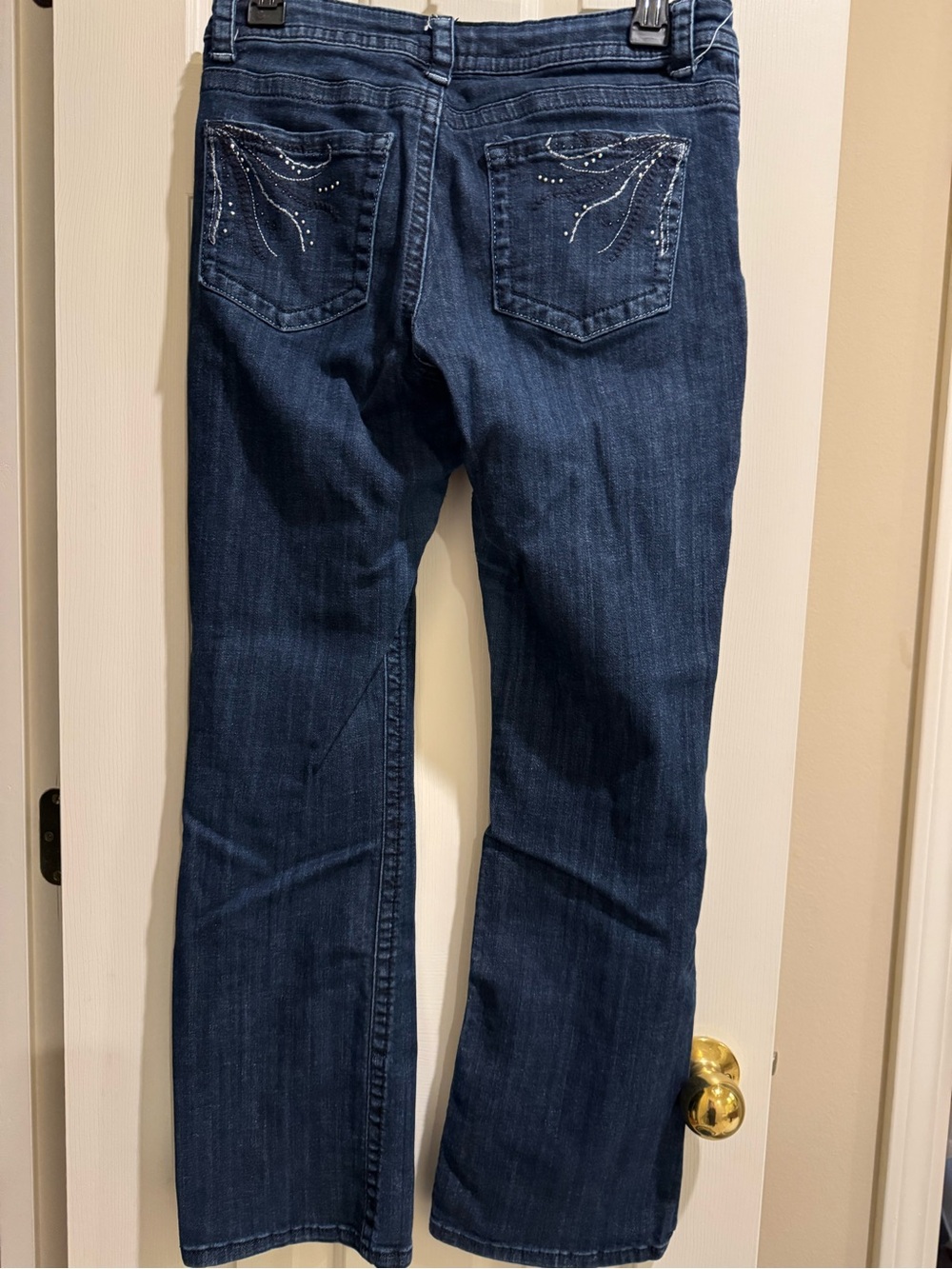 Lee Women's Dark Blue Bootcut Jeans with Pocket Rhinestone Detail